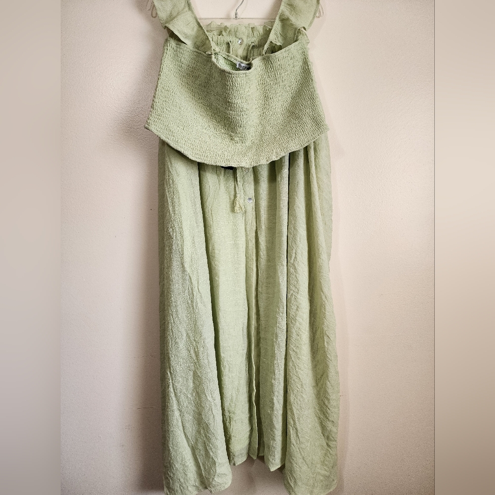 Light Green Plus Size 3x Sleeveless Dress Matching Set